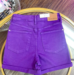 Purple Tummy Control Shorts - Judy Blue