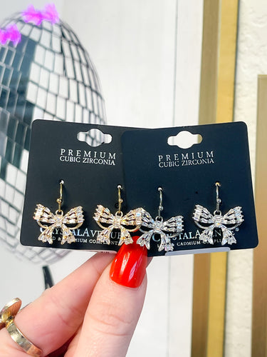 Crystal Bow Earrings