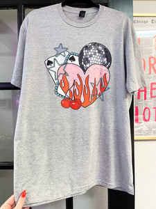 Flaming Heart Disco Tee