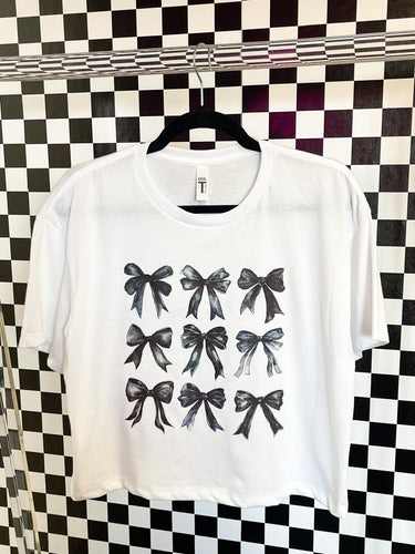 Black & White Bows Crop Top