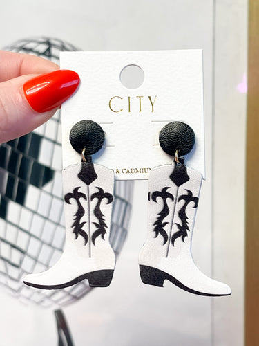 Black & White Boots Earrings